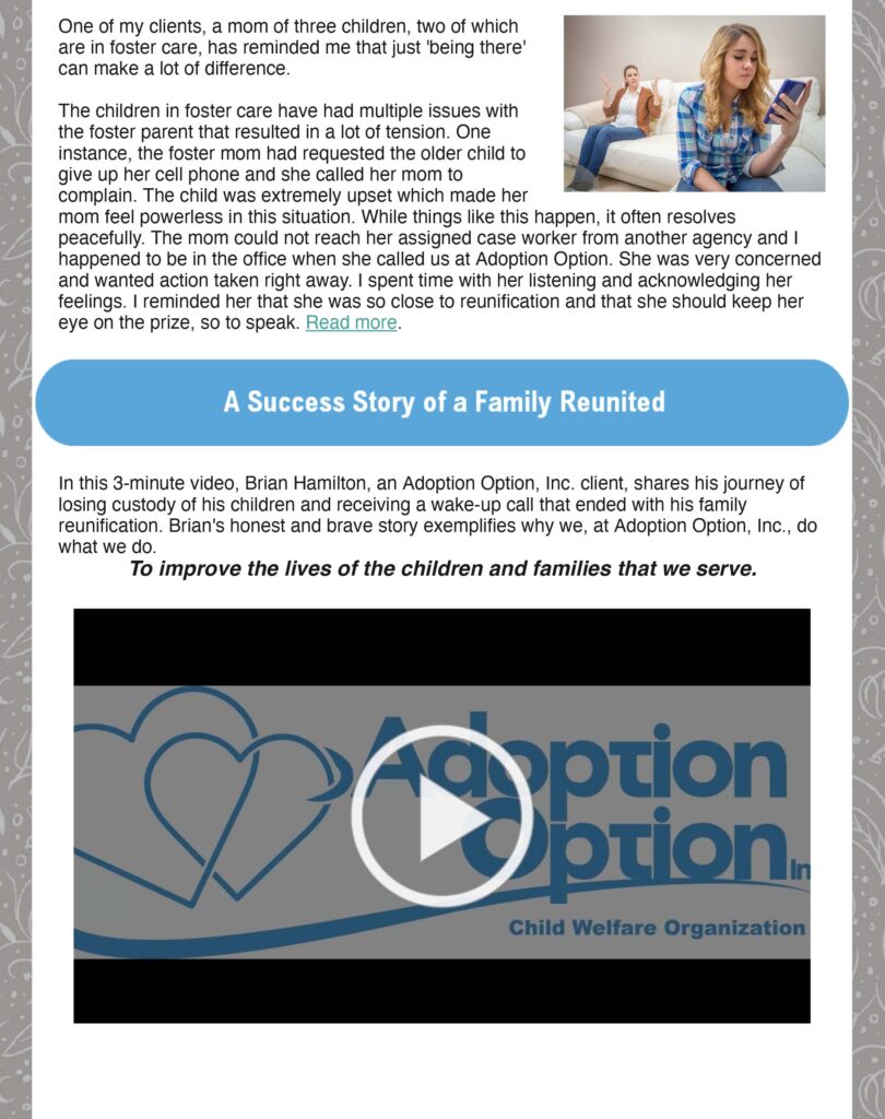June 2023 Adoption Option Inc. Newsletter